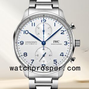 IWC Portuguese Chrono 43mm Men's IW371617 Bracelet White Dial